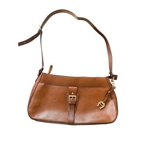 Aigner Vintage Brown Leather Shoulder Bag Designer Purse Handbag